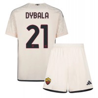 AS Roma Paulo Dybala #21 Vieras Peliasu Lasten 2023-24 Lyhythihainen (+ Lyhyet housut)